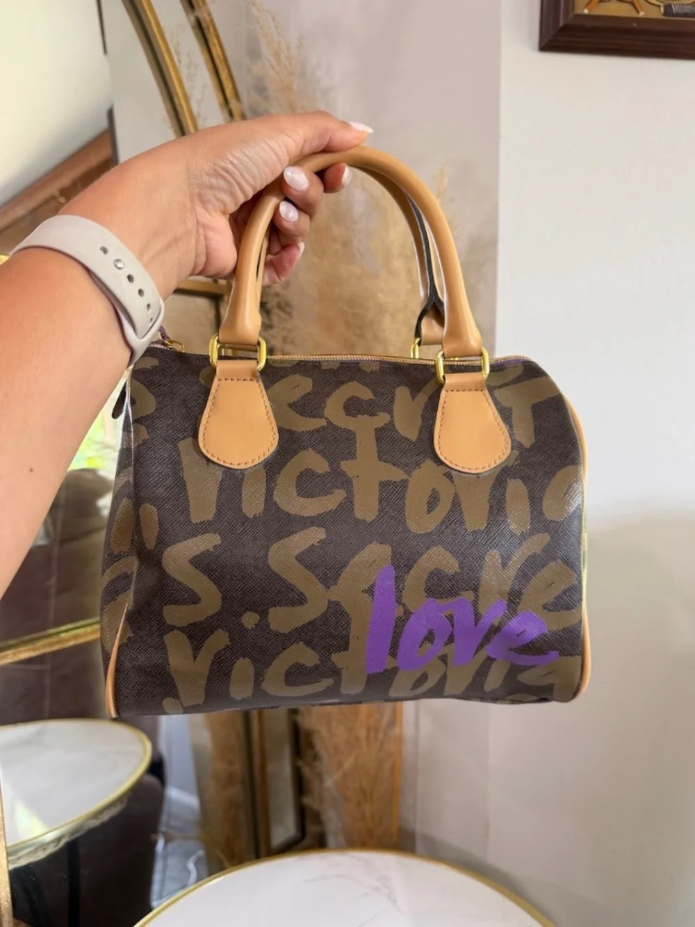 Victorias Secret Y2K-era Logo Bowler Satchel Handbag McBling Fashion Vintage